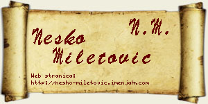 Neško Miletović vizit kartica